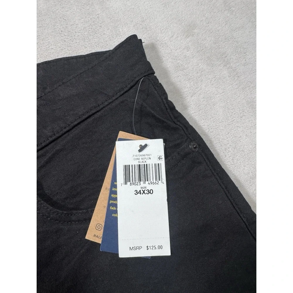Polo Ralph Lauren Varick Slim Straight Jeans Size 34x30 Black NWT